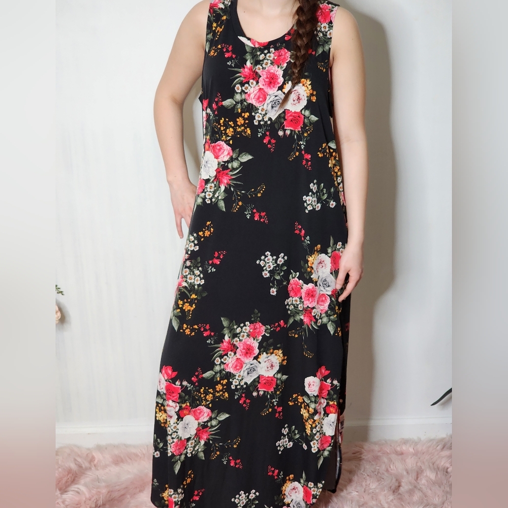 Womens Plus Size Long Flowy Floral Maxi Dress